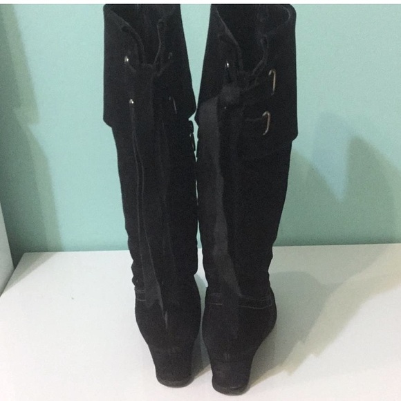 Geox suede black tall boots sz 36 - Picture 3 of 6